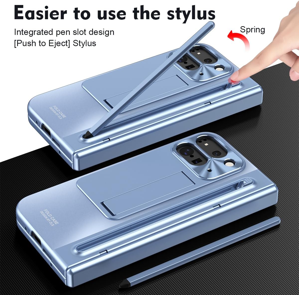 Fold Case with Kickstand & Built-in Stylus