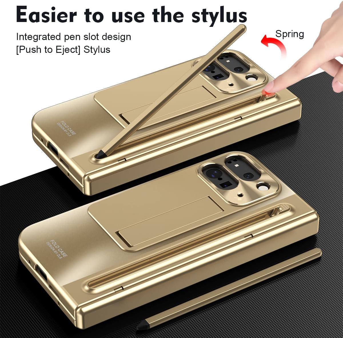 Fold Case with Kickstand & Built-in Stylus