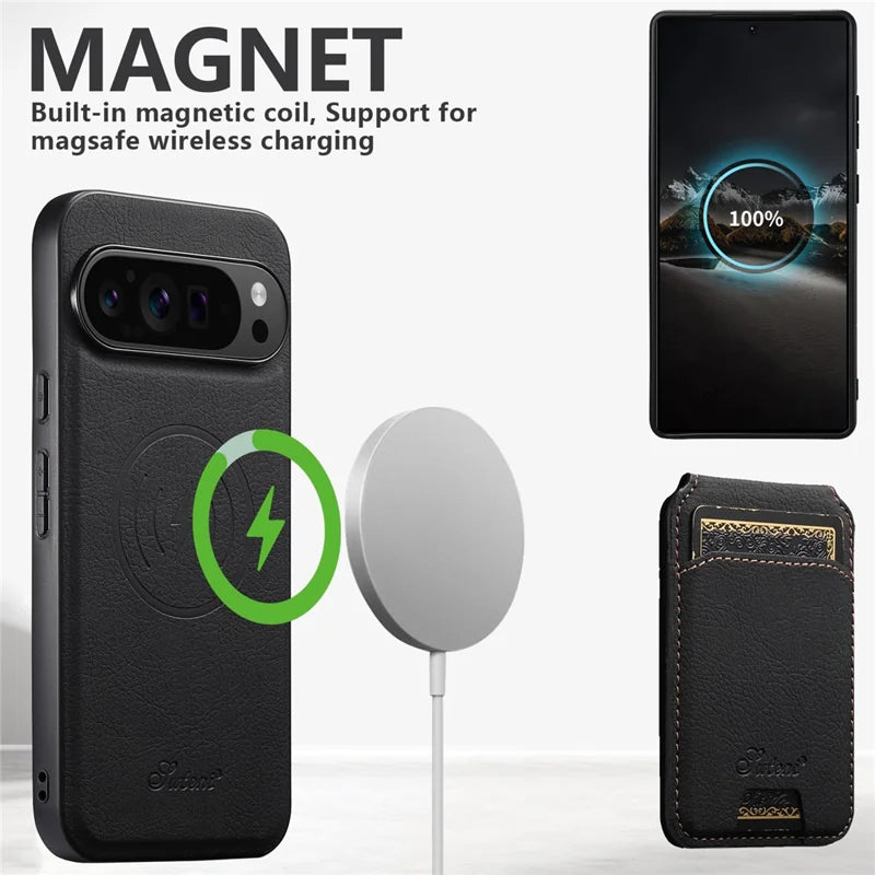 MagSafe Wireless Charging Wallet Leather Case