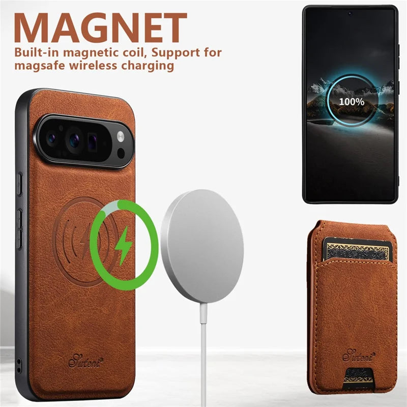 MagSafe Wireless Charging Wallet Leather Case
