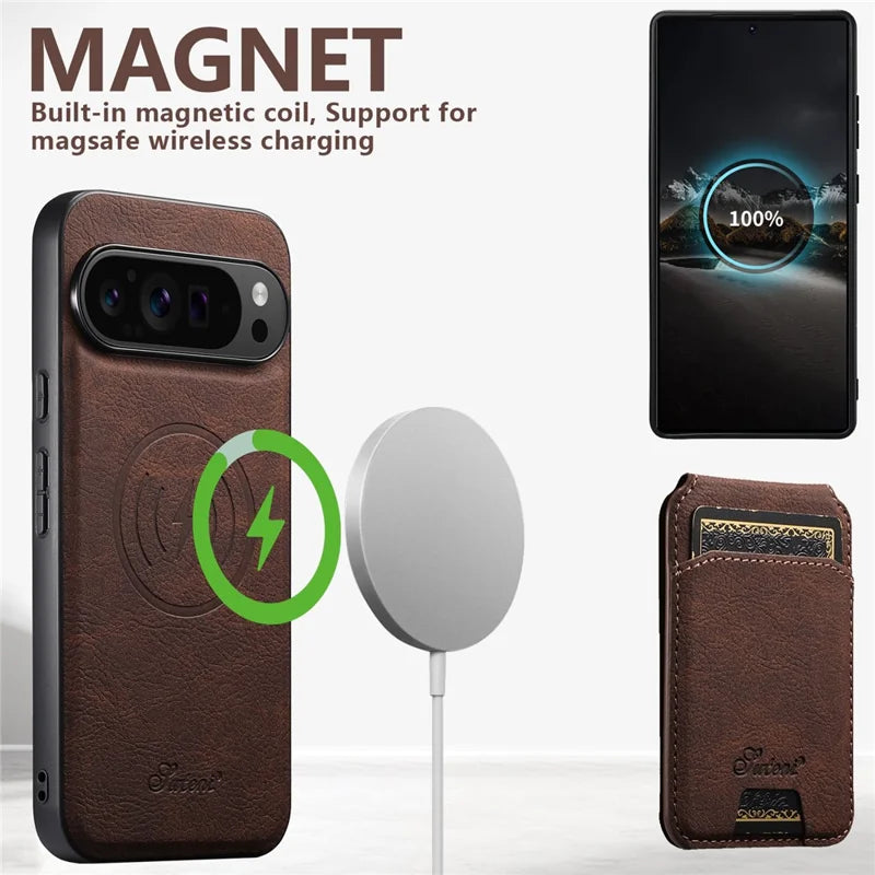 MagSafe Wireless Charging Wallet Leather Case