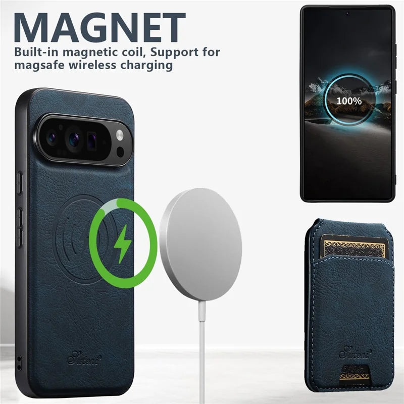 MagSafe Wireless Charging Wallet Leather Case