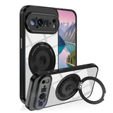 Google Pixel 9a Transparent Magnetic Ring Stand Case