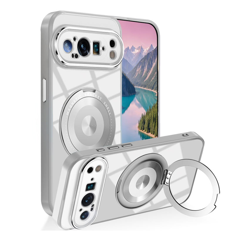 Google Pixel 9 Transparent Magnetic Ring Stand Case
