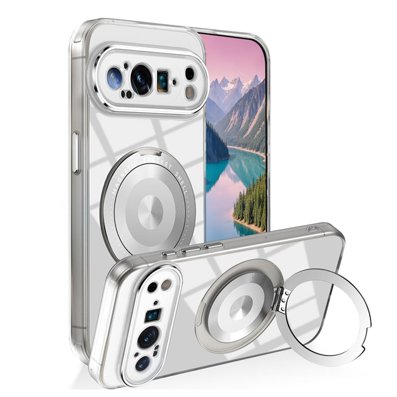 Google Pixel 9a Transparent Magnetic Ring Stand Case