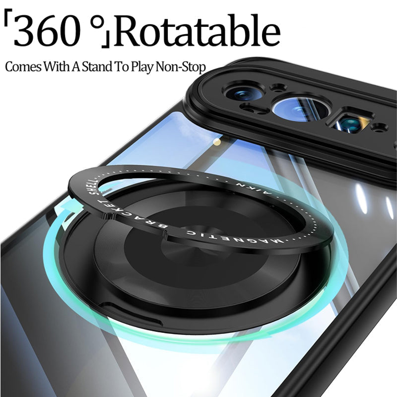 Google Pixel 8 Transparent Magnetic Ring Stand Case