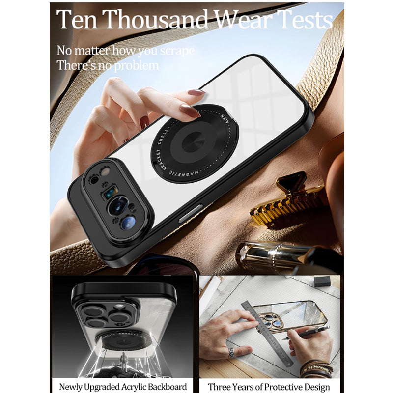 Google Pixel 10 Pro XL Transparent Magnetic Ring Stand Case