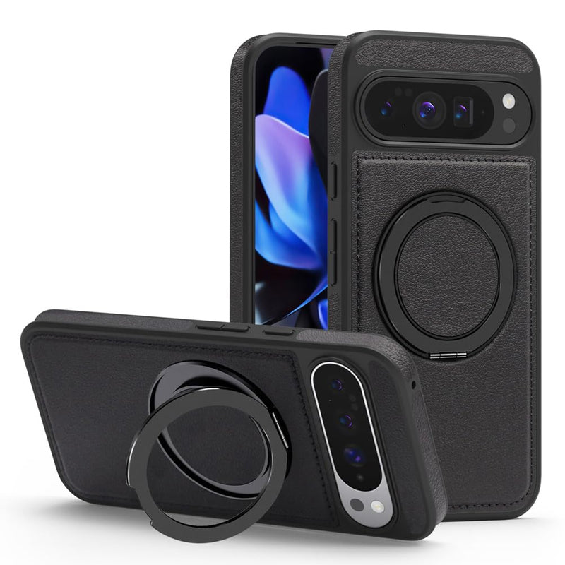 Google Pixel 8a Leather Ring Case with 360° Stand