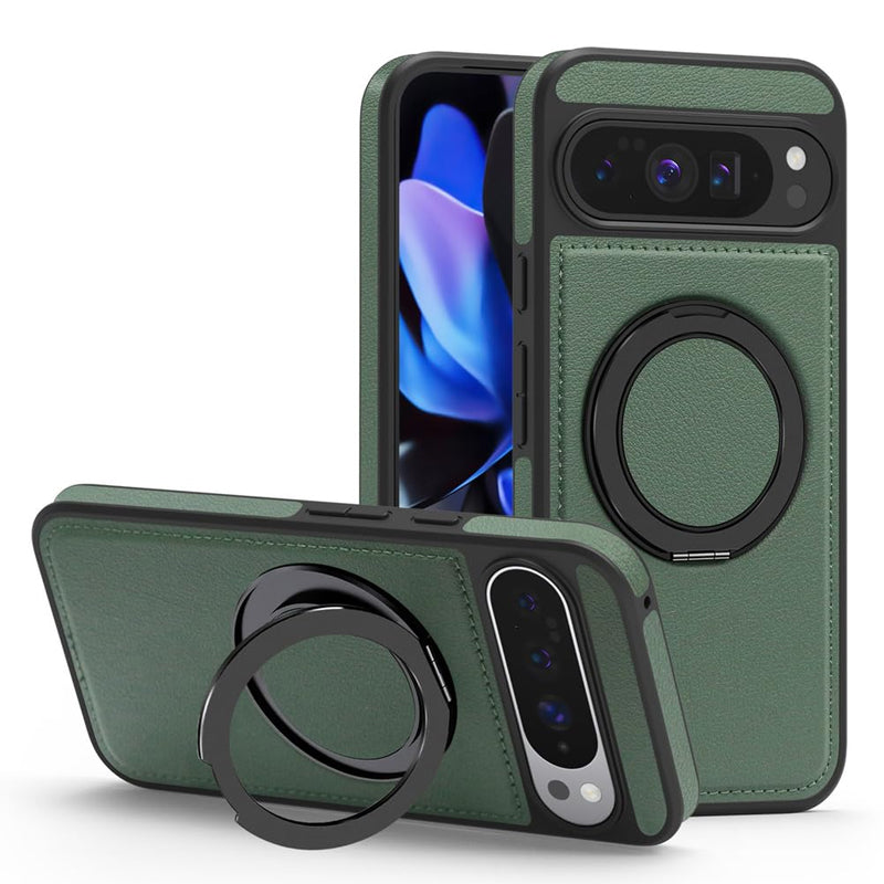 Google Pixel 8 Leather Ring Case with 360° Stand