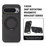 Google Pixel 11 Pro Leather Ring Case with 360° Stand
