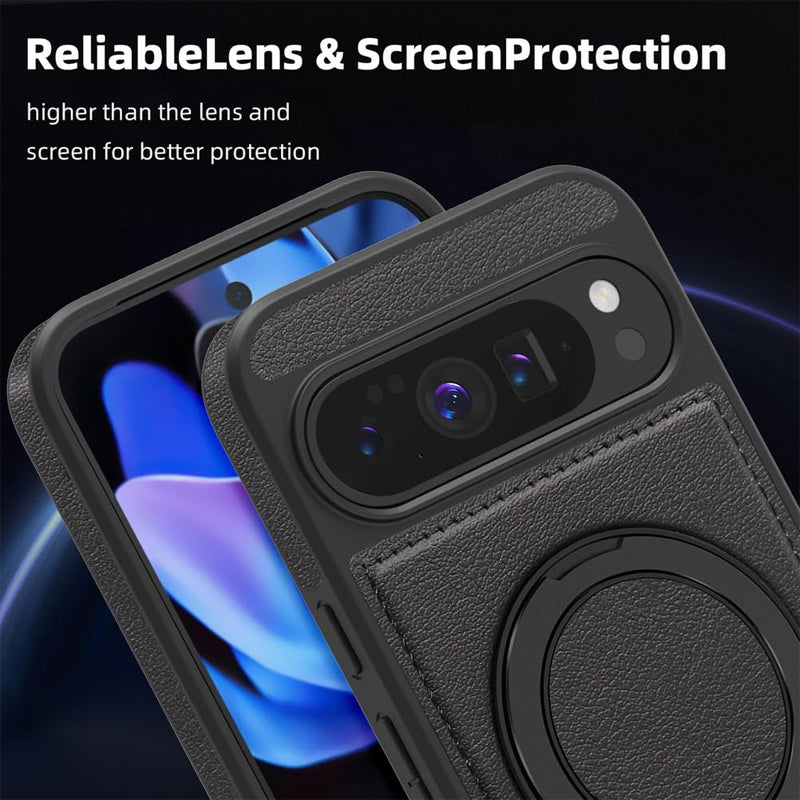 Google Pixel 8 Leather Ring Case with 360° Stand