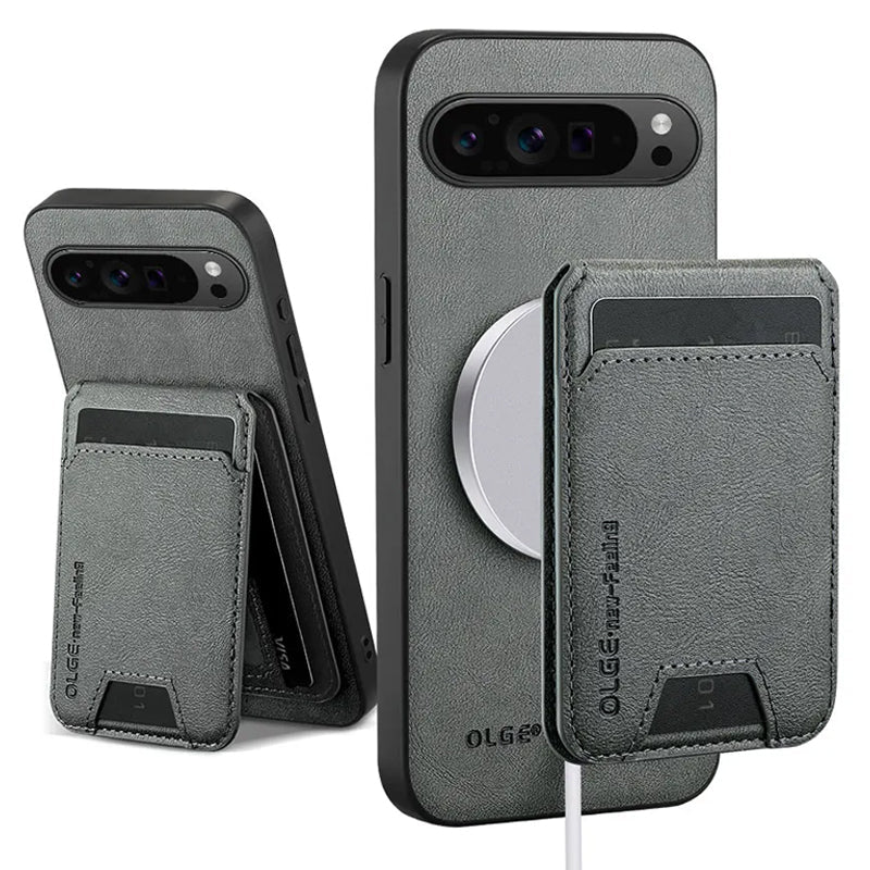 Google Pixel 9 MagSafe Wallet Stand 2-in-1 Leather Case