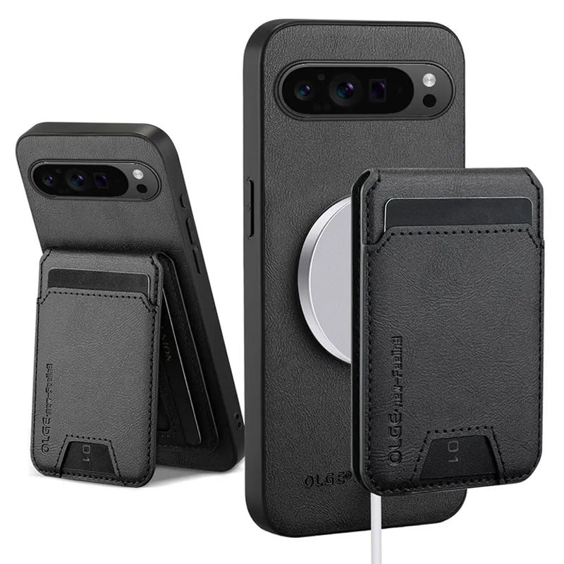 Google Pixel 9 Pro MagSafe Wallet Stand 2-in-1 Leather Case