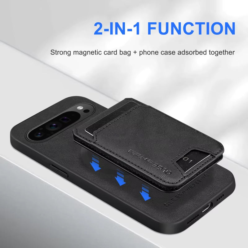 Google Pixel 11 MagSafe Wallet Stand 2-in-1 Leather Case