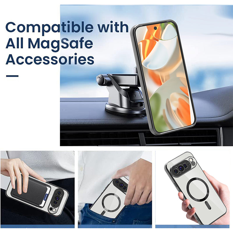Google Pixel 10 Pro XL MagSafe Clear Case with Magnetic Wallet