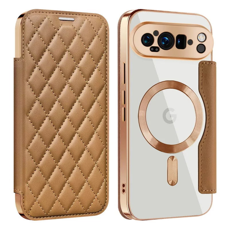 Google Pixel 9 Pro Elegant Leather Wallet Case with MagSafe