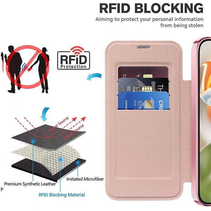 Elegant Leather Wallet Case with MagSafe