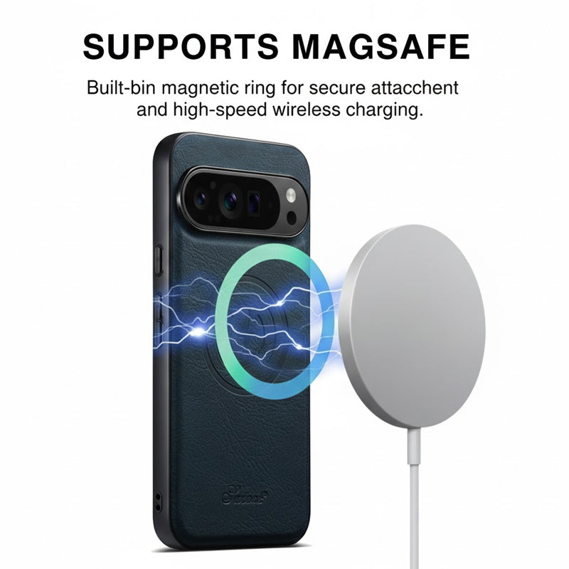 Google Pixel 10 Pro MagSafe Wireless Charging Wallet Leather Case