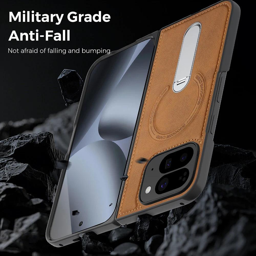 Magnetic Leather Stand Case