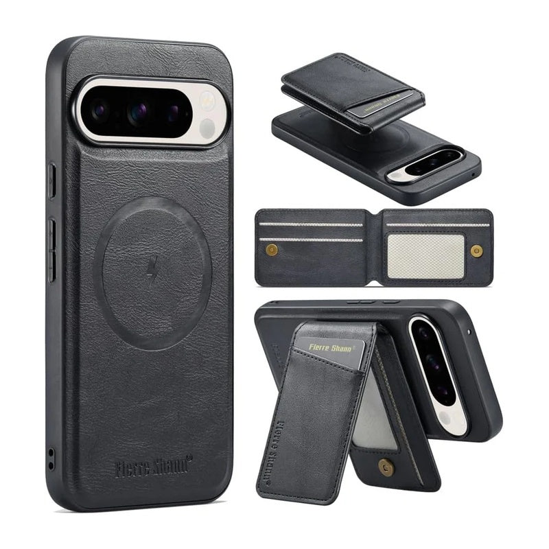 Google Pixel 10 Pro Magnetic Wallet Case with Stand & Card Slots