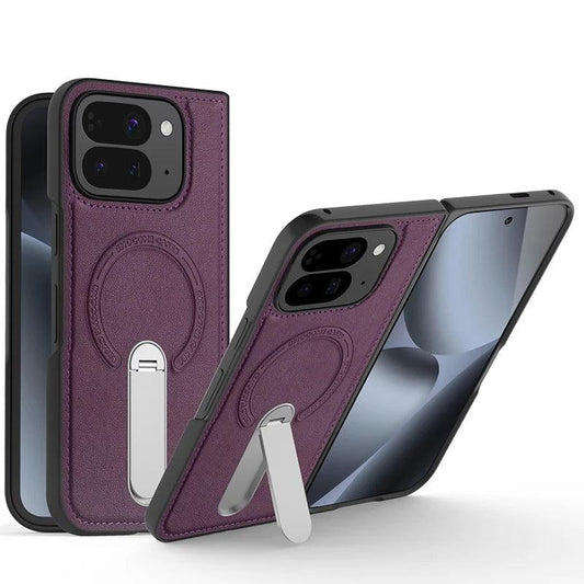 Magnetic Leather Stand Case
