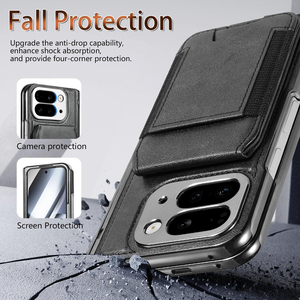 Google Pixel 11 Pro Fold Leather Wallet Stand Case