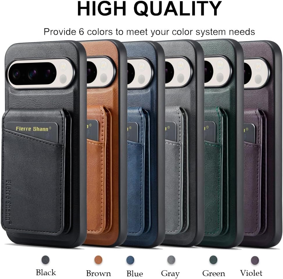 Google Pixel 10 Pro Magnetic Wallet Case with Stand & Card Slots