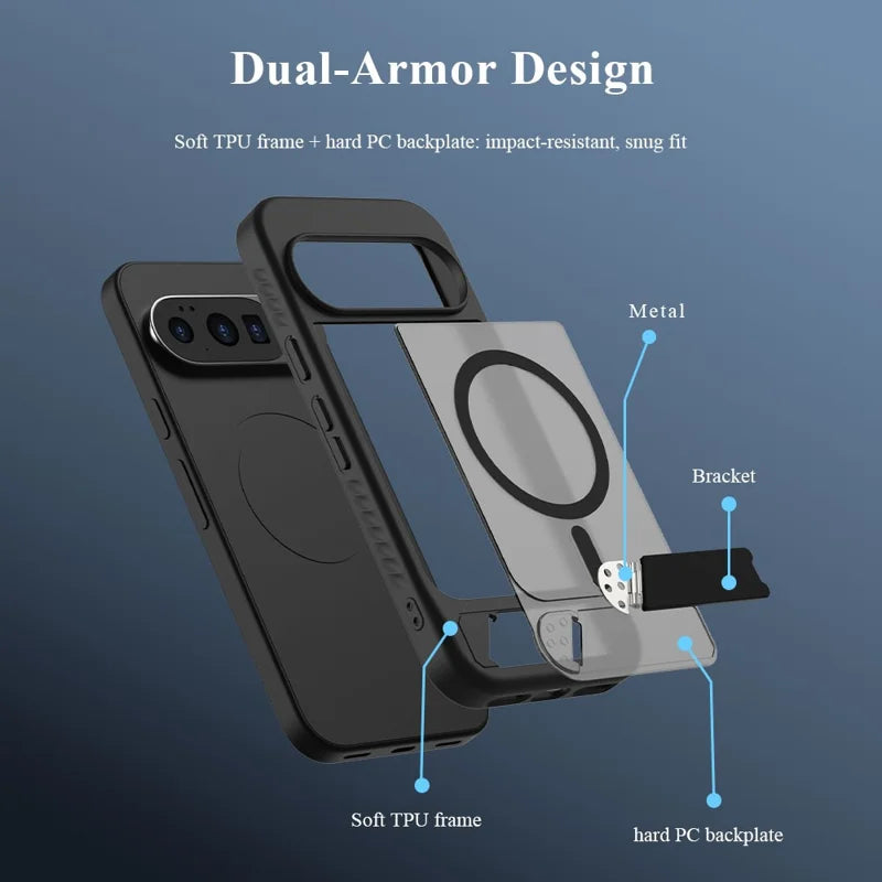 Google Pixel 10 Pro Dual Armor Case with Kickstand & MagSafe