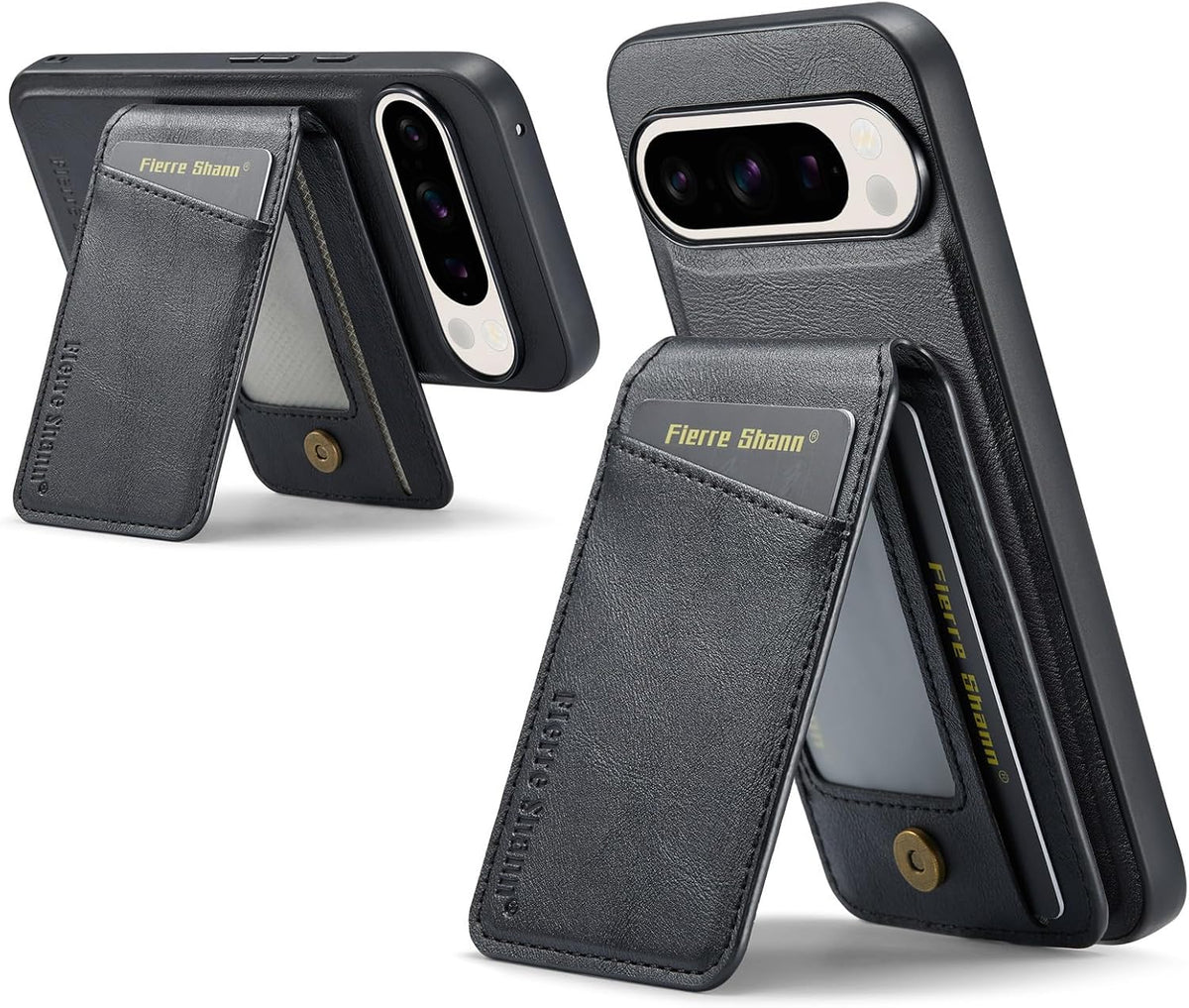 Google Pixel 9 Pro Magnetic Wallet Case with Stand & Card Slots