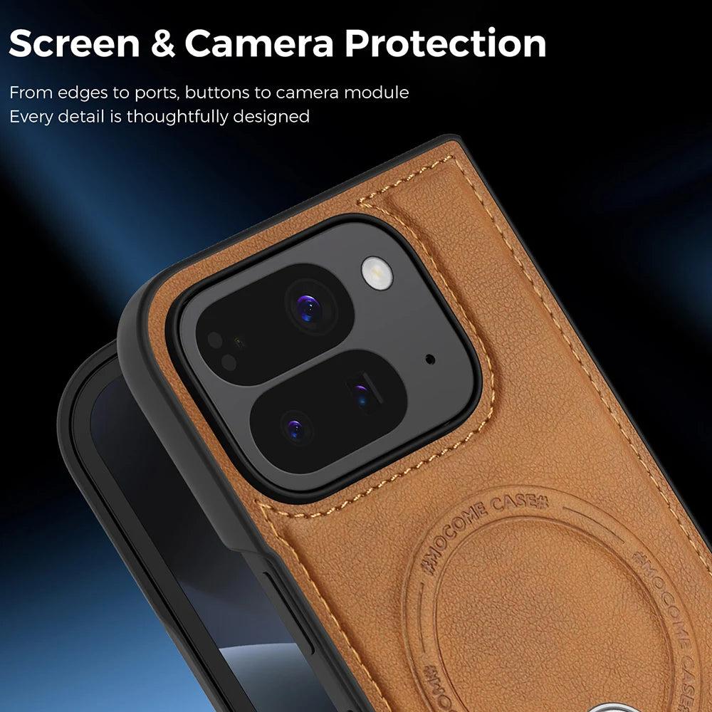 Magnetic Leather Stand Case