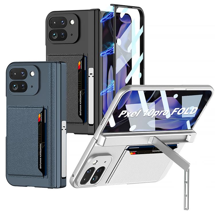 Google Pixel 10 Pro Fold Integrated Fold Hinge Card Slot Phone Case with Holder