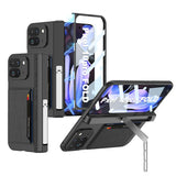 Google Pixel 10 Pro Fold Integrated Fold Hinge Card Slot Phone Case with Holder