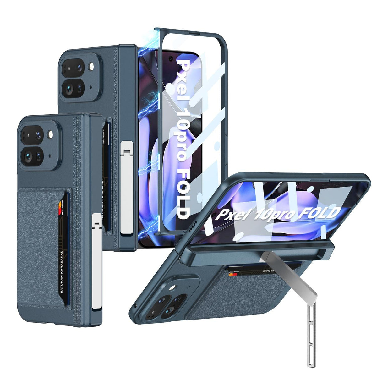 Google Pixel 10 Pro Fold Integrated Fold Hinge Card Slot Phone Case with Holder