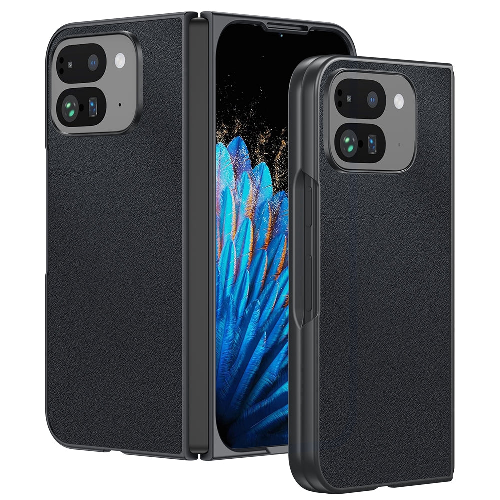 Google Pixel 9 Pro Fold Ultra Thin Plain Skin Leather Phone Case