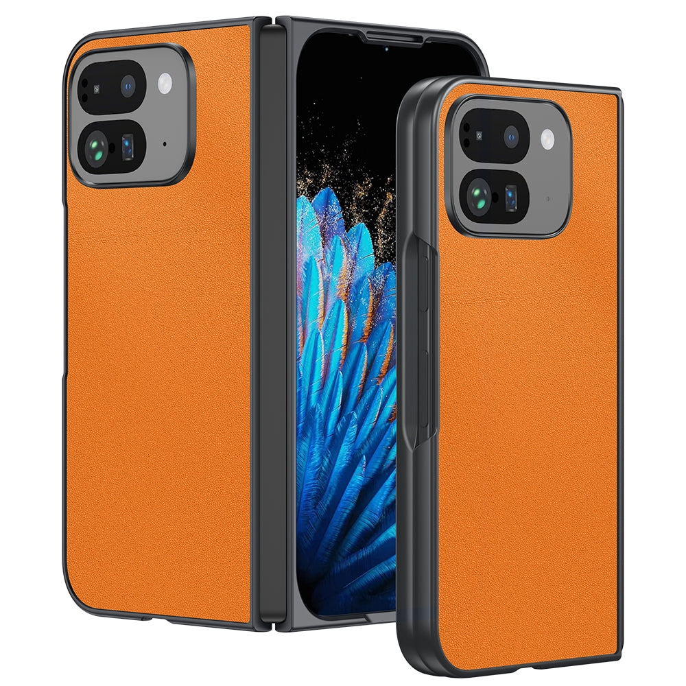 Google Pixel 9 Pro Fold Ultra Thin Plain Skin Leather Phone Case
