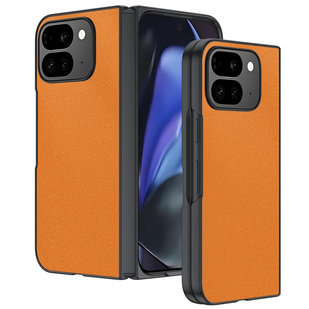 Google Pixel 10 Pro Fold Ultra Thin Plain Skin Leather Phone Case