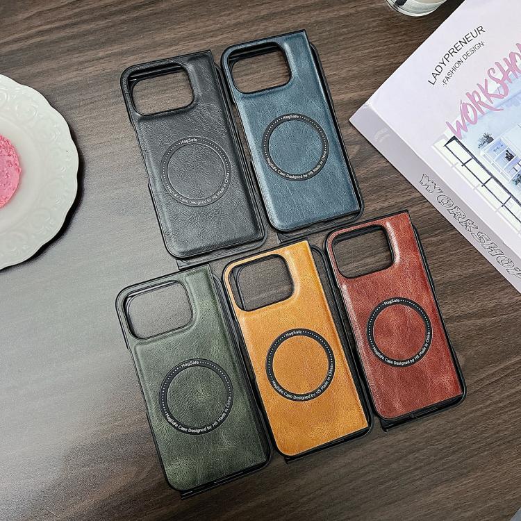 Google Pixel 9 Pro Fold Crazy Horse Leather MagSafe Magnetic Case