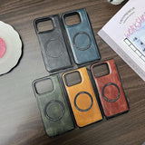 Google Pixel 9 Pro Fold Crazy Horse Leather MagSafe Magnetic Case