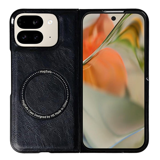 Google Pixel 9 Pro Fold Crazy Horse Leather MagSafe Magnetic Case