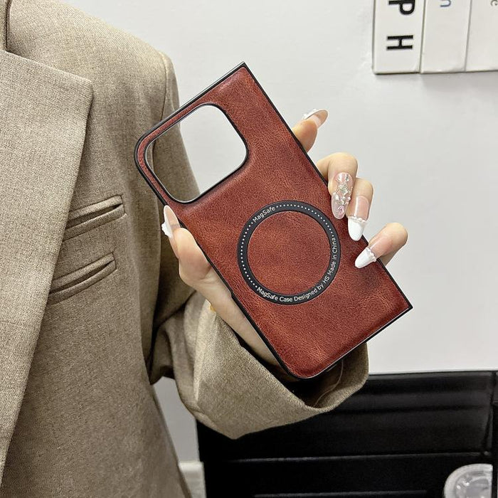 Crazy Horse Leather MagSafe Magnetic Case