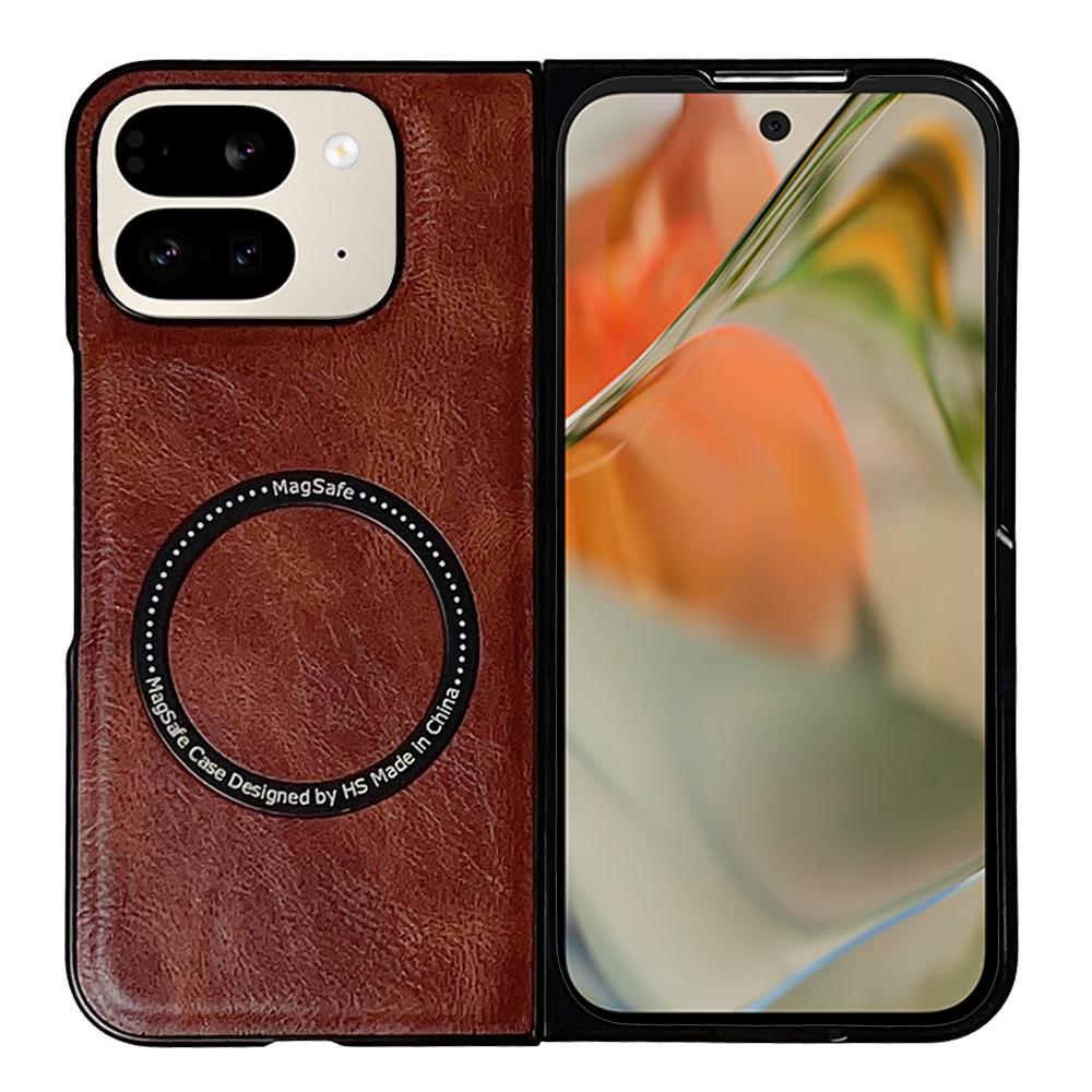 Google Pixel 9 Pro Fold Crazy Horse Leather MagSafe Magnetic Case