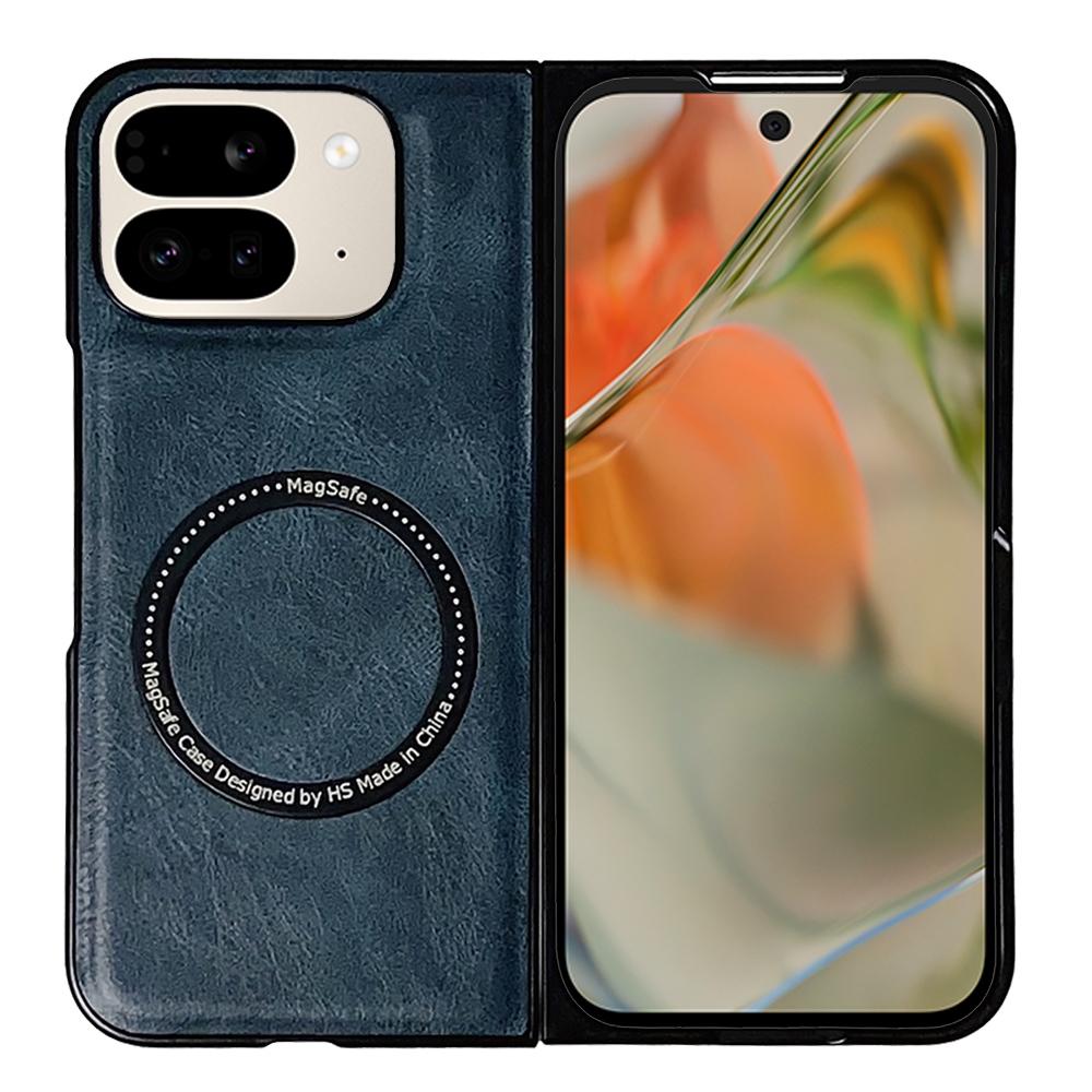 Google Pixel 9 Pro Fold Crazy Horse Leather MagSafe Magnetic Case