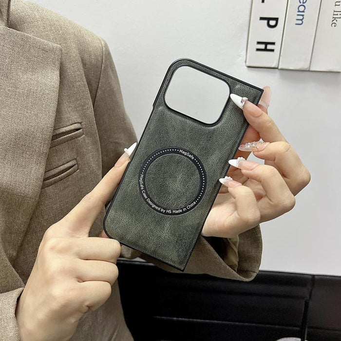 Crazy Horse Leather MagSafe Magnetic Case