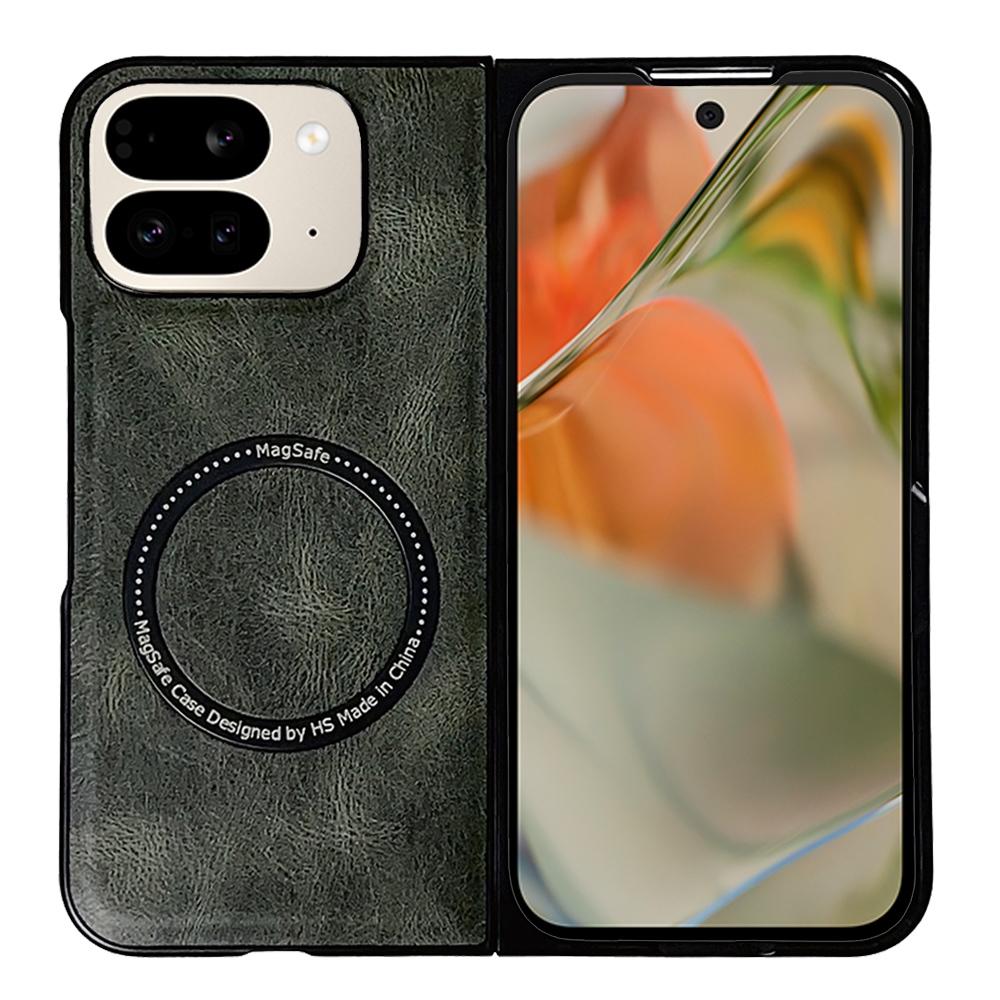 Google Pixel 9 Pro Fold Crazy Horse Leather MagSafe Magnetic Case
