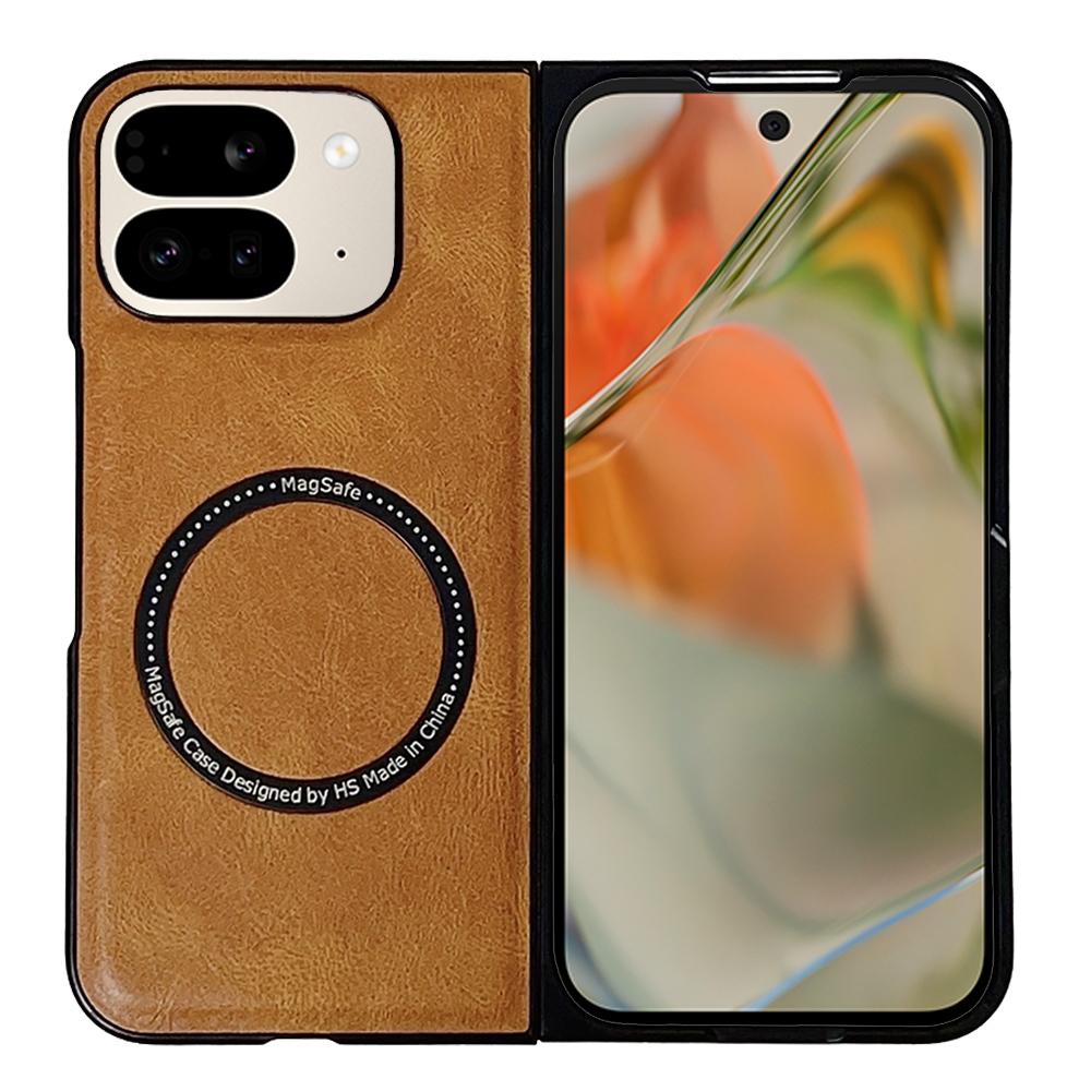 Google Pixel 9 Pro Fold Crazy Horse Leather MagSafe Magnetic Case
