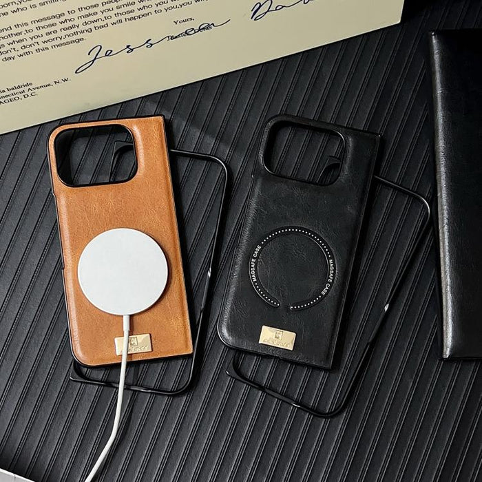 Crazy Horse Leather MagSafe Magnetic Case