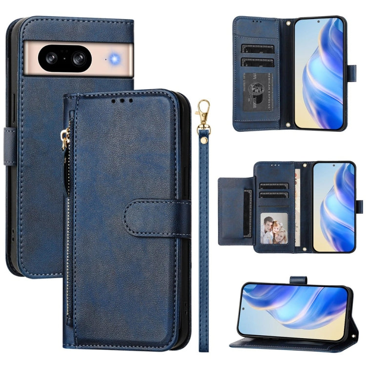 Google Pixel 8 Multi-Card Slots Zipper Wallet Leather Case