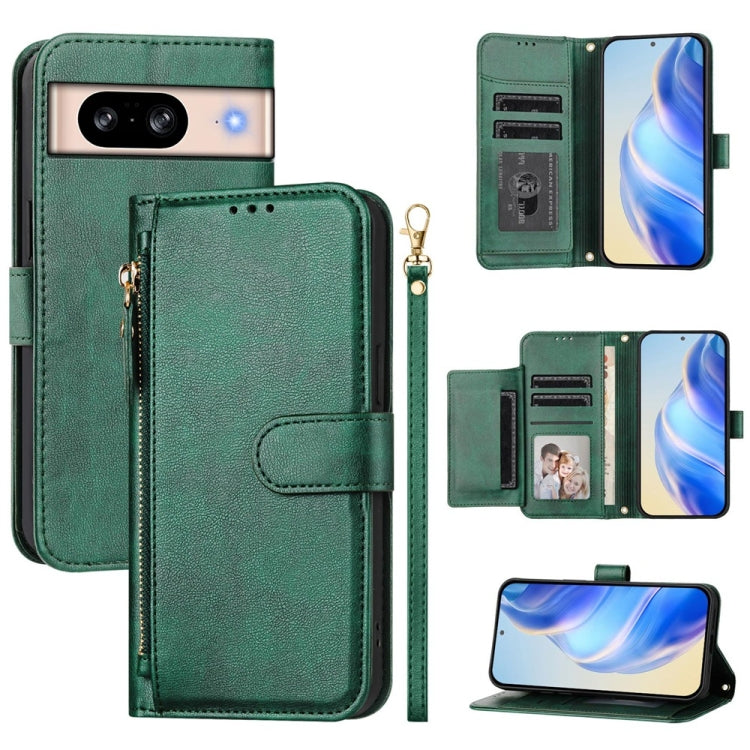 Google Pixel 8 Multi-Card Slots Zipper Wallet Leather Case
