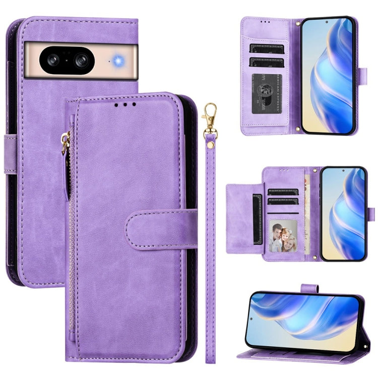 Google Pixel 8 Multi-Card Slots Zipper Wallet Leather Case