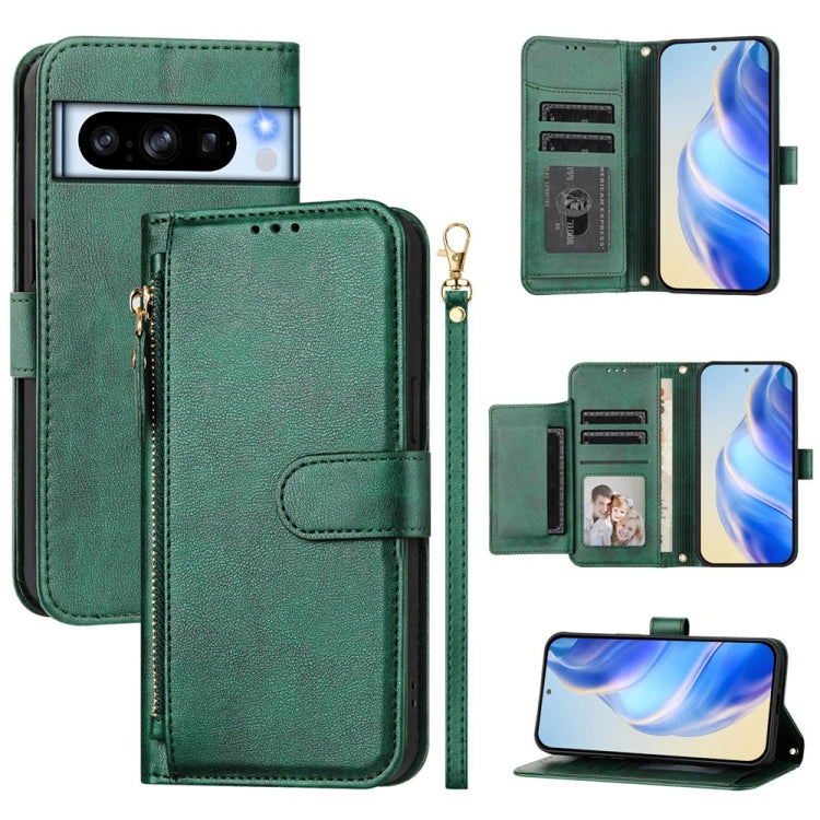 Google Pixel 8 Pro Multi-Card Slots Zipper Wallet Leather Case